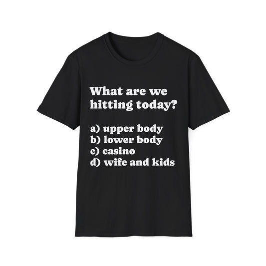 What are we hitting today T-shirt - WitFit - Printify